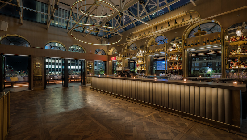 Modern NYC space with versatile setups for corporate and private events Elsie Rooftop interior