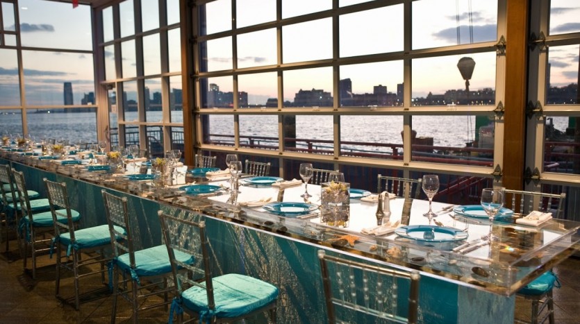 venue with a view nyc wedding dinner set up