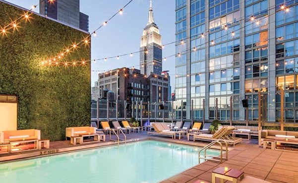 Pool Bar at Royalton Park Avenue rooftop venue nyc