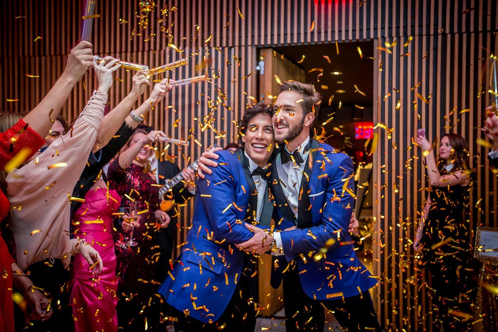 The couple's grand entrance into the reception