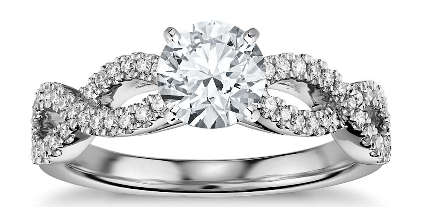 Event company nyc Intertwined wedding band and wedding ring, all diamond