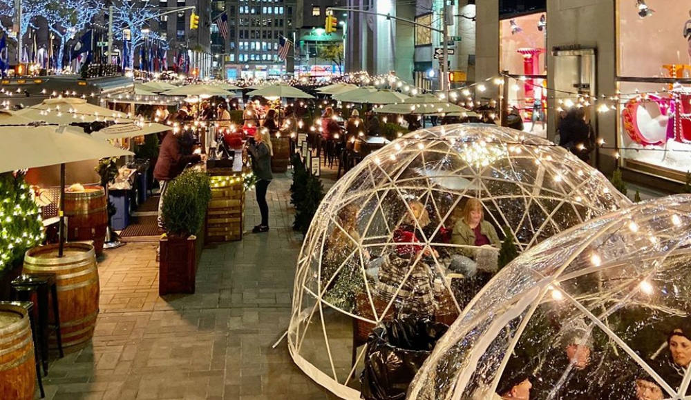 Winter domes pop-up by City Winery at Rockefeller Plaza